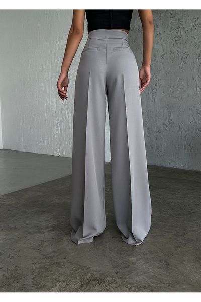 OUZ Fashion Palazzo Women's Trousers - Button Detailed