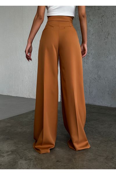 OUZ Fashion Palazzo Women's Trousers - Button Detailed