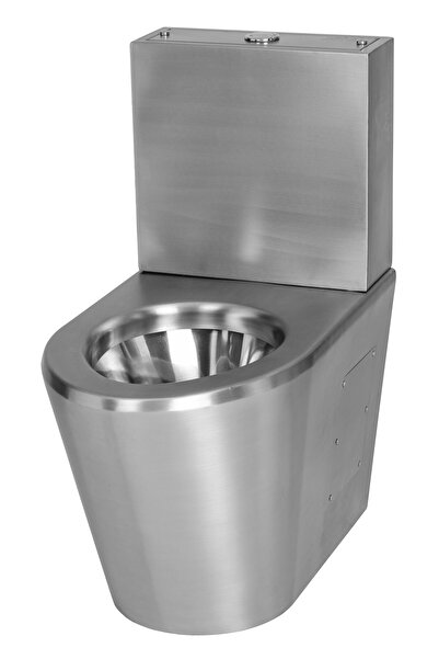 Paslanmaz Çelik Engelli Klozeti P Çıkışlı-r: Rezervuar Taharet Çubuklu 370x700x800mm (nrc-6038