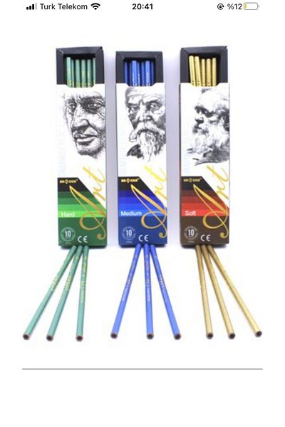 gebzeli Charcoal Non-pencil tree-covered (hard-soft-medium) 3 pieces of pens