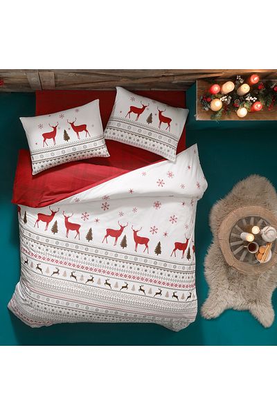 Taç Belly Glow Ranforce Double Duvet Cover Set Red