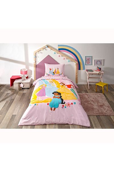 Taç Disney Princesses Rainbow Cotton Single Nveresim Set