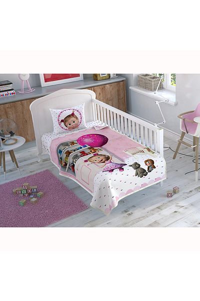 Taç Masha And The Bear Cute Baby Cotton Licensed Pique Set