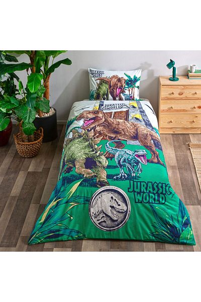 Taç Jurassic World Licensed Cotton Single Duvet Cover Set