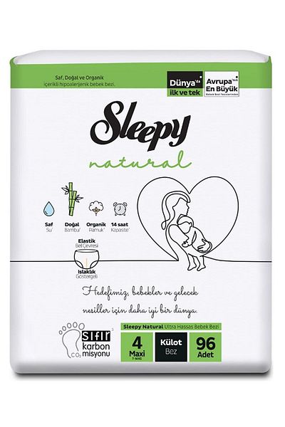 Sleepy Natural Panty Diaper Size 4 (Maxi) - 96 Pieces