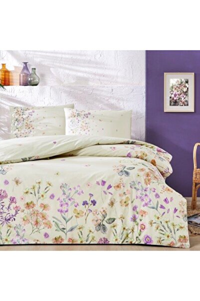 Taç Felina Ranforce Çift Kişilik Nevresim Takımı Krem