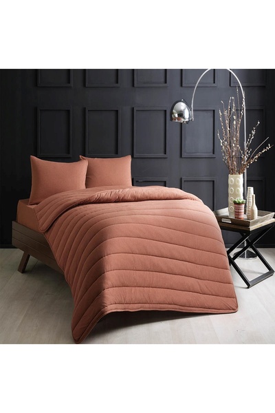 Taç Reborn Yorgan Seti Natura Koyu Somon Çift Kişilik