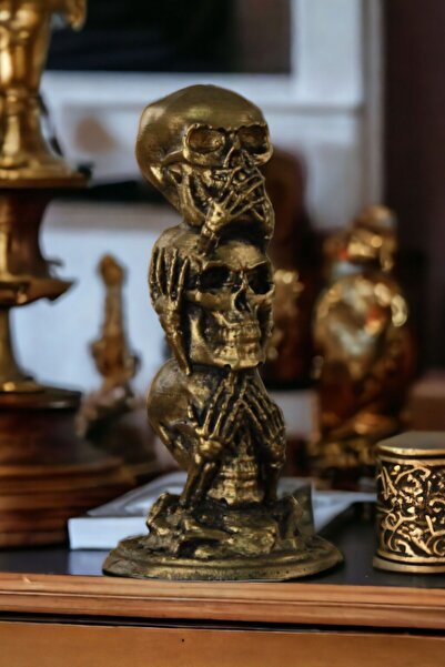 Rugad Biblo Dekoratif Heykel Kuru Kafa Biblosu Altın Eskitme Model 29