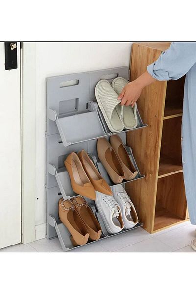 Bayev Lyon 1 Piece Shoe Rack Cream - Vertical Stackable Multi-Layer Space-Saving Rack