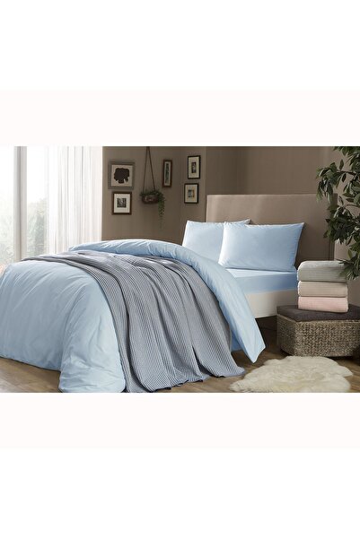 Taç Marina Çift Kişilik Pikeli Nevresim Takımı Mavi