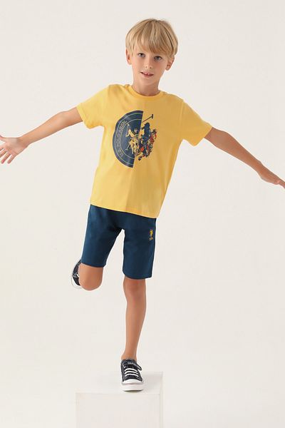U.S. Polo Assn. Boy, Ellipse Detailed, Licensed, T-shirt-shorts Set