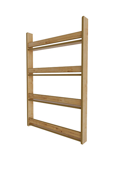 zeo wood design Montessori 4 Raflı Mdf Çocuk Kitaplığı 120*80 cm - Safir Meşe