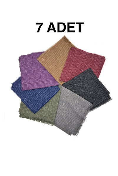 nazipek 7'li Set Nope Flamlı Eşarp 100x100 Saçaklı Kışlık Uygun Nopeli  Yazma...