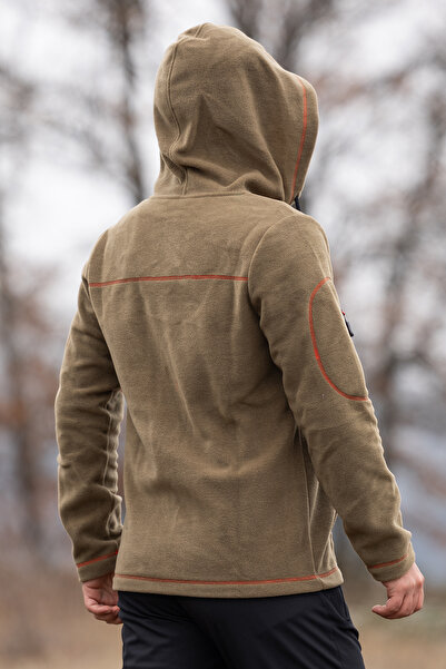 Huğlu 6 Cepli Haki Polar Hırka