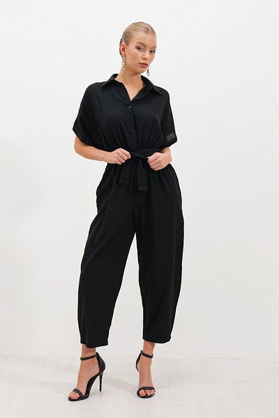 HAKKE Jumpsuit with Folded Sleeves and Pockets