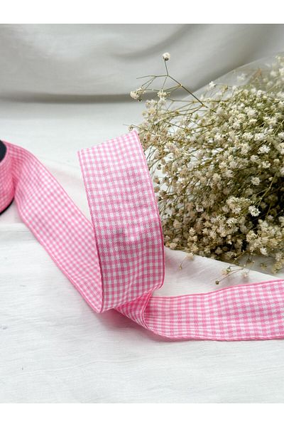 E Elmas 4 cm Plaid Ribbon 5 meters