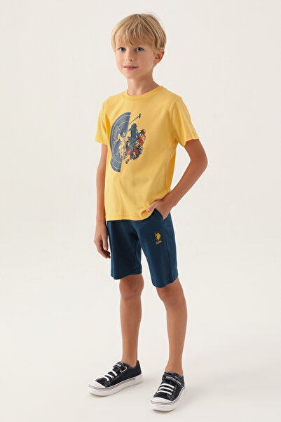 U.S. Polo Assn. Boy, Ellipse Detailed, Licensed, T-shirt-shorts Set