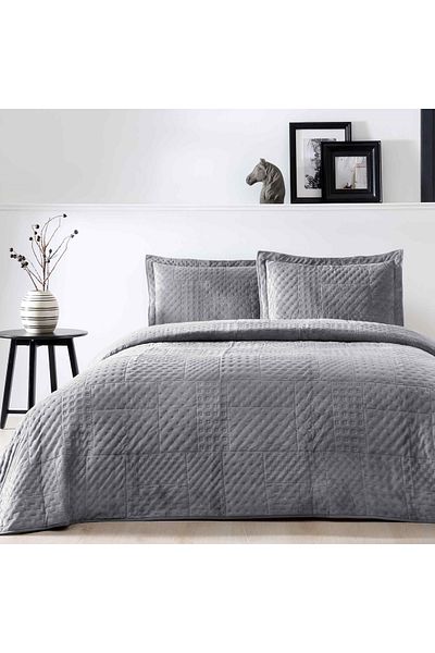 Taç Alvin Single Bedspread Set Anthracite