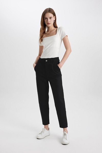 DeFacto Paperbag-Gabardine-Hose mit hoher Taillentasche – S2790az24sm