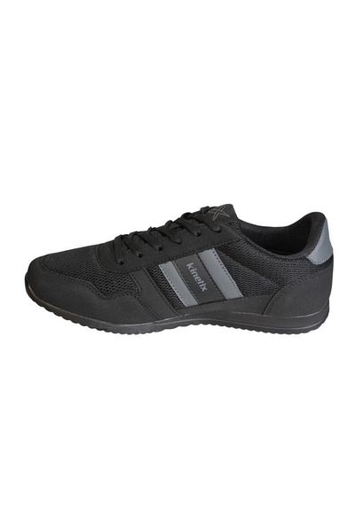 Kinetix Men's Black Gray Mesh Thin Flat Sole Sports Walking Shoes