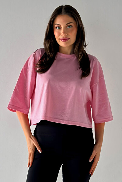 MODAGEN Γυναικείο μπλουζάκι Oversize Pink Crop