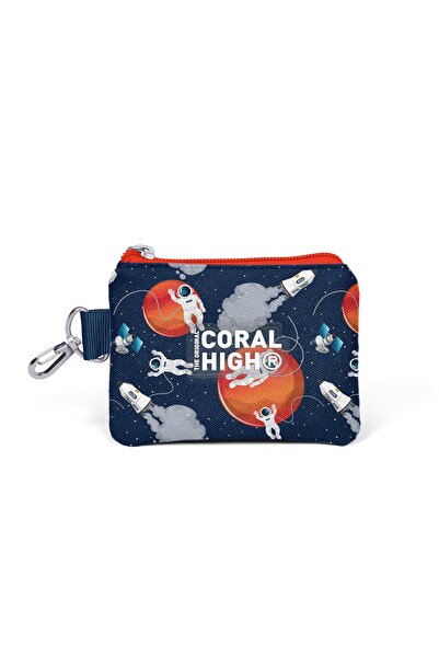 Coral High Kids Navy Blue Astronaut Patterned Coin Purse 21919
