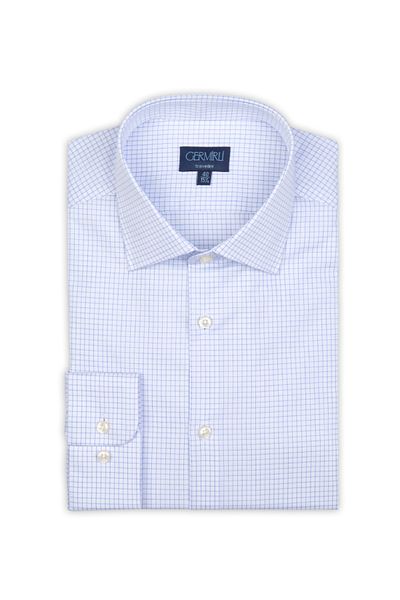 Germirli Non Iron Navy Checkered Classic Collar Tailor Fit Shirt
