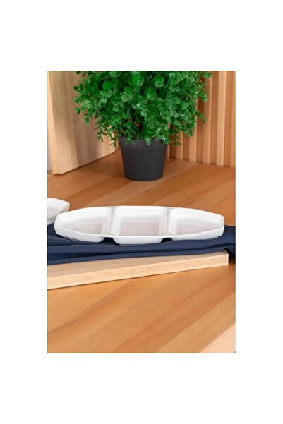 ACAR Hexagon Art Oval 3 Compartment Boat Plate - 25 cm MST414