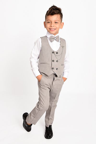 Sevimlice Kids Boy's Vest Chain Bow Tie Suit