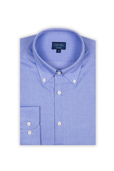 Germirli Non Iron K.blue Oxford Buttoned Collar Tailor Fit Shirt