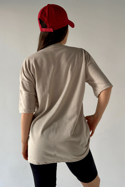 MODAGEN Μπλουζάκι Unisex Oversize Strive με στάμπα μπεζ