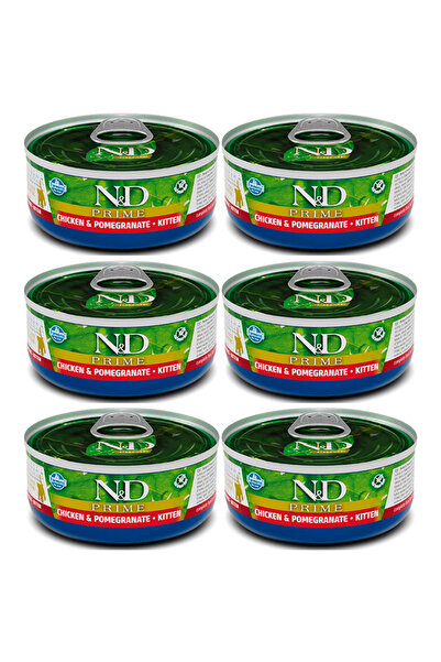 N&D Prime Tavuklu ve Narlı Tahılsız Yetişkin Kedi Konservesi 70gr - 6 Adet