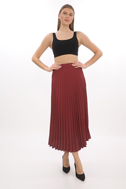 SORALLİNE WOMEN'S PLISOLEY SKIRT 781 CINNAMON