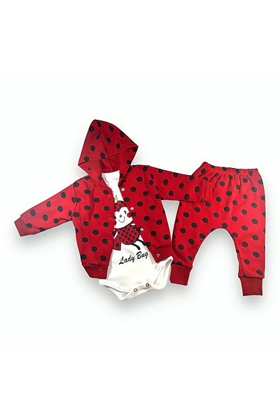 minibird baby Ladybug Patterned 3-Piece Baby Set