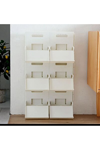 Bayev 2 τμχ Lyon Cream Rack Vertical Stack - Πολυστρωματική οργάνωση παντόφλας εξοικονόμησης χώρου