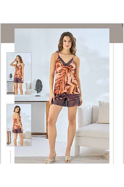 Sevim 14893 SATIN SHORTS SET