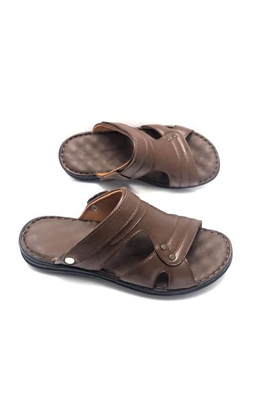 Derilax Ανδρικές παντόφλες από γνήσιο δέρμα Full Orthopedic Large Size