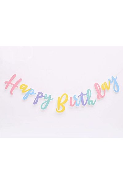 MERİ PARTİ Χρόνια πολλά Macaron Calligraphy Banner