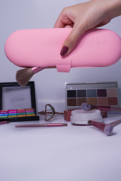 Sethradelia حقيبة فرشاة مكياج من السيليكون باللون الوردي للأطفال