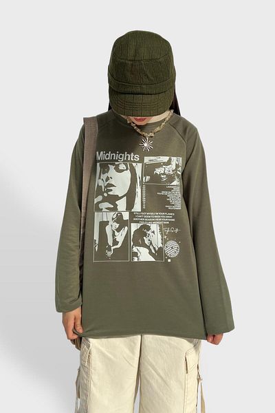 Carpe Φούτερ Midnights Khaki Oversize