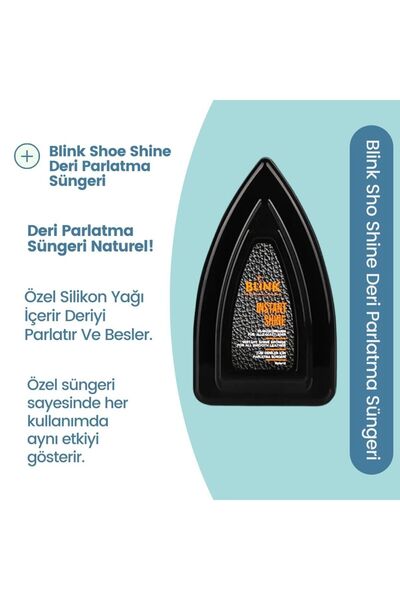 Blink Deri Parlatma Süngeri Naturel Renk. Ayakkabı Bakım Süngeri.