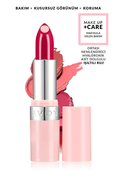 AVON Hydramatic Işıltılı Ruj - Carmine 2'li + Lovider Cep Aynası