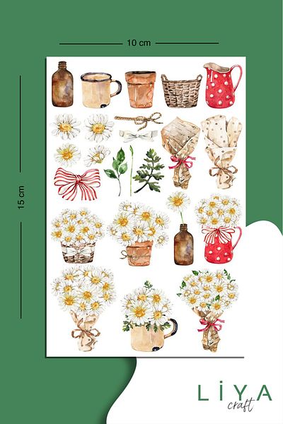 LiyaCraft Set de autocolante vintage cu mai multe seturi potrivite pentru planificator Agenda Bullet Journal