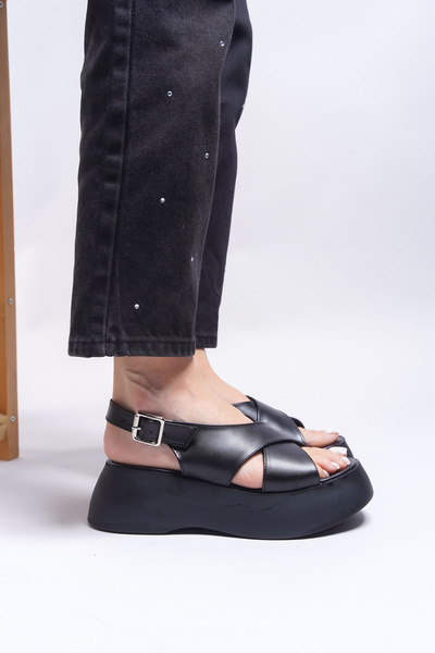 Riccon Dámské sandály Jahabelle0012803 Černá kůže