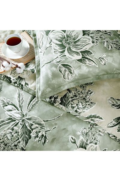 Linens Allday Briny Cotton Satin King Duvet Cover Set Gray