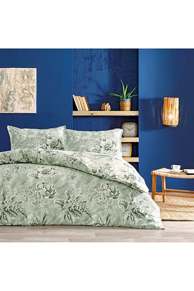 Linens Allday Briny Cotton Satin King Duvet Cover Set Gray