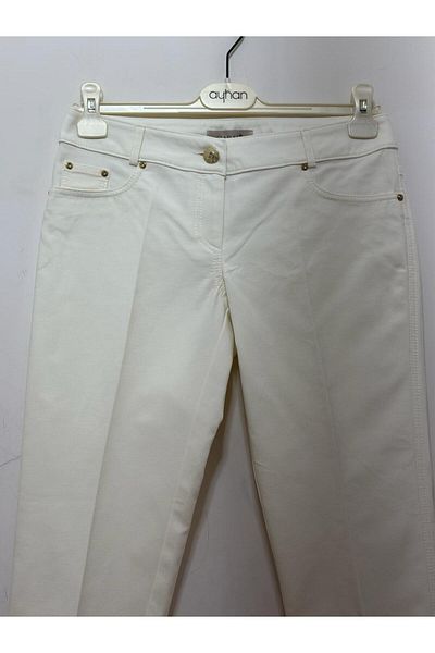 GARNİ Five Pocket Carrot Leg Pockets Embroidery Detail Cotton Trousers