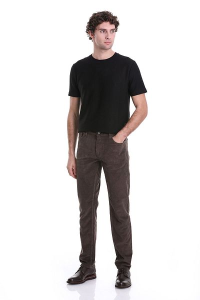 Hatemoğlu Mink Dynamic Fit Straight 5 Pocket Casual Velvet Παντελόνι