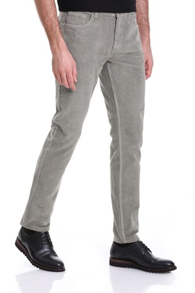 Hatemoğlu Зелени ежедневни кадифени панталони с 5 джоба и динамична кройка