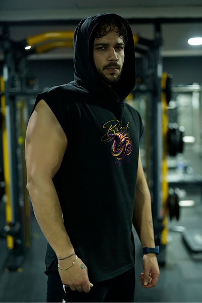 Oxlade Black Mamba Gym Fitness Sports Tank Top Men's Hooded®